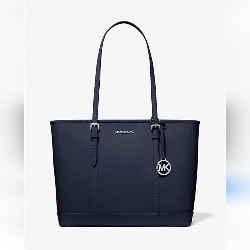 New! 🔥Michael Kors Jet Set Black Shoulder Bag in Saffiano Leather